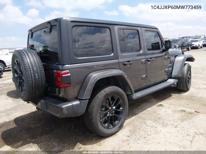 2021 Jeep Wrangler 4Xe Unlimited Sahara 4X4 VIN: 1C4JJXP60MW773459 Lot: 45280025