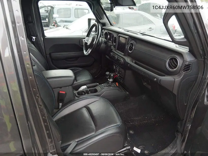 2021 Jeep Wrangler 4Xe Unlimited Rubicon 4X4 VIN: 1C4JJXR60MW758506 Lot: 45293497