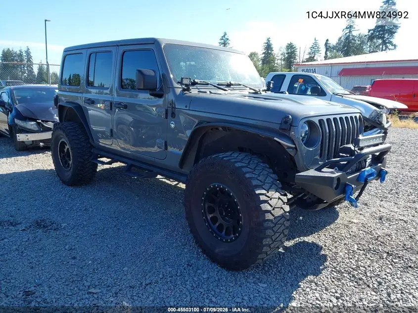 2021 Jeep Wrangler 4Xe Unlimited Rubicon 4X4 VIN: 1C4JJXR64MW824992 Lot: 45503100