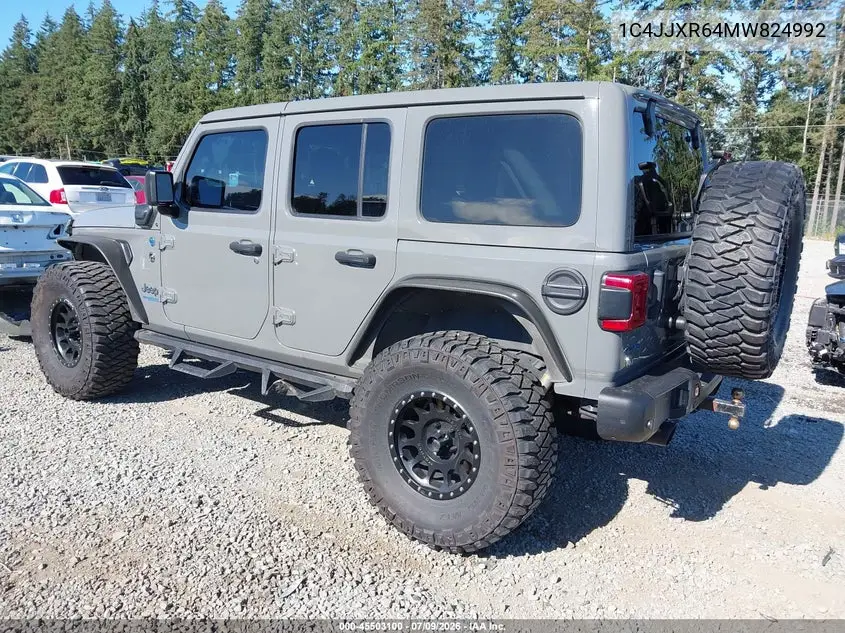 2021 Jeep Wrangler 4Xe Unlimited Rubicon 4X4 VIN: 1C4JJXR64MW824992 Lot: 45503100