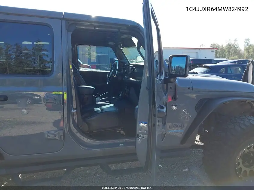 2021 Jeep Wrangler 4Xe Unlimited Rubicon 4X4 VIN: 1C4JJXR64MW824992 Lot: 45503100