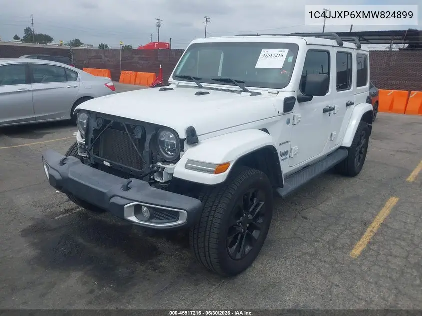 2021 Jeep Wrangler 4Xe Unlimited Sahara 4X4 VIN: 1C4JJXP6XMW824899 Lot: 45517216