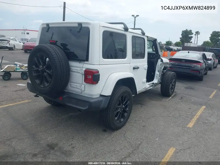 2021 Jeep Wrangler 4Xe Unlimited Sahara 4X4 VIN: 1C4JJXP6XMW824899 Lot: 45517216