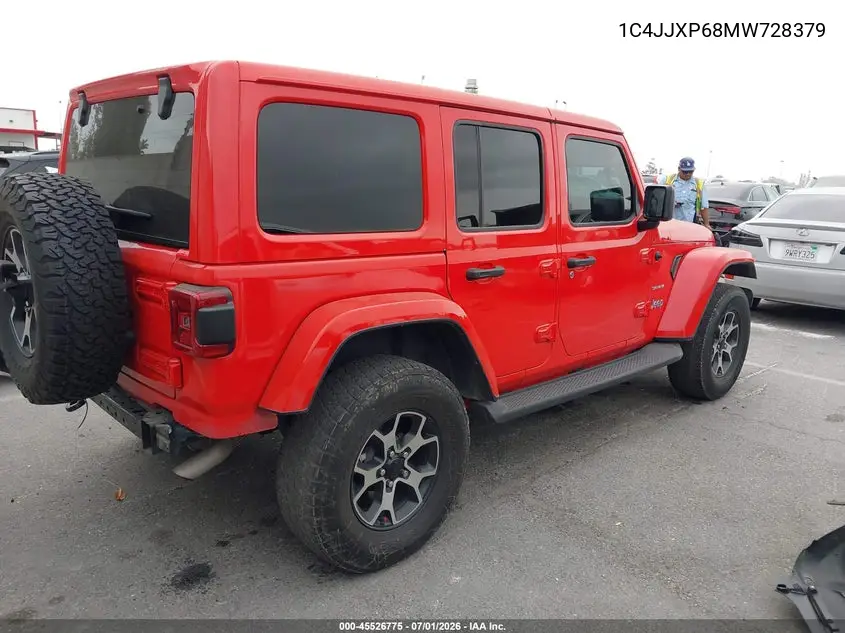 2021 Jeep Wrangler 4Xe Unlimited Sahara 4X4 VIN: 1C4JJXP68MW728379 Lot: 45526775