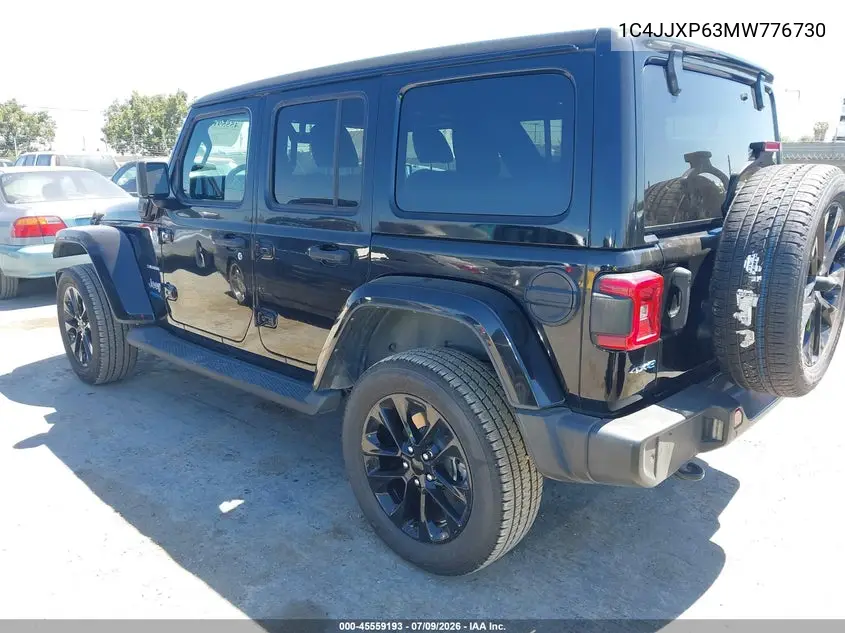 2021 Jeep Wrangler 4Xe Unlimited Sahara 4X4 VIN: 1C4JJXP63MW776730 Lot: 45559193