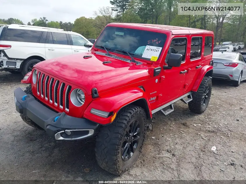 2022 Jeep Wrangler 4Xe Unlimited Sahara 4X4 VIN: 1C4JJXP66NW214077 Lot: 44783243