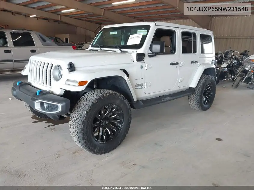 2022 Jeep Wrangler 4Xe Unlimited Sahara 4X4 VIN: 1C4JJXP65NW231548 Lot: 45172564