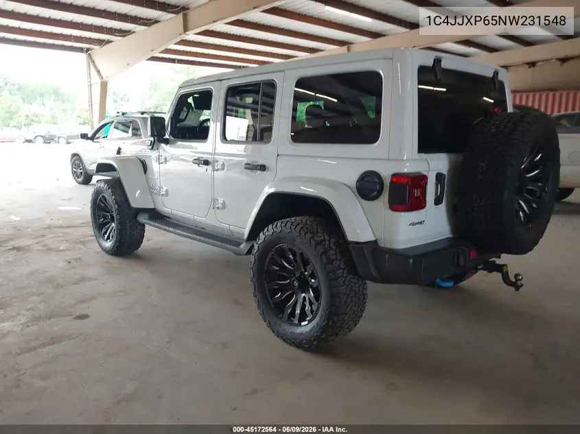 2022 Jeep Wrangler 4Xe Unlimited Sahara 4X4 VIN: 1C4JJXP65NW231548 Lot: 45172564