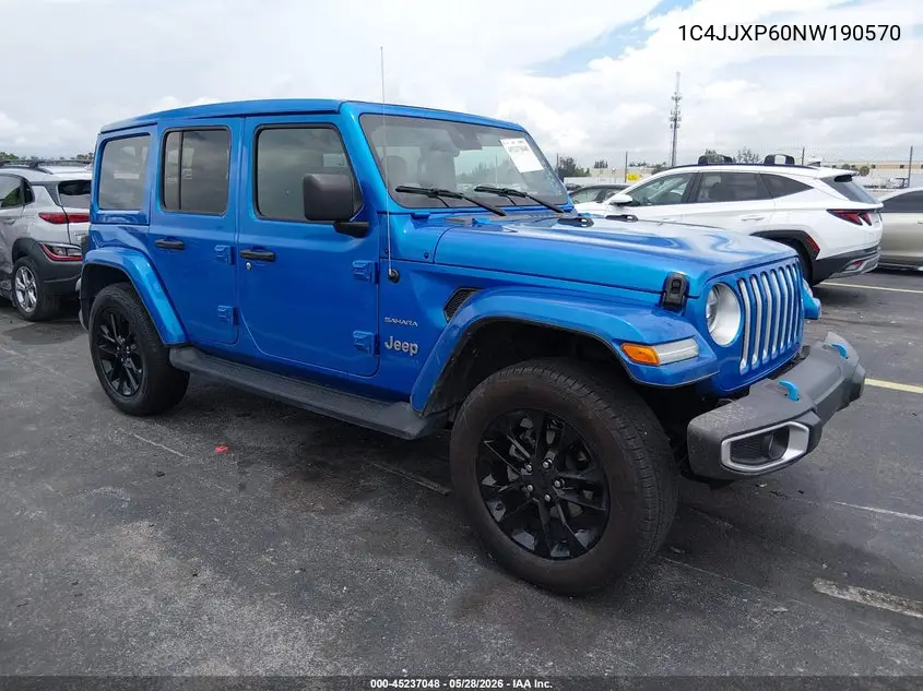 2022 Jeep Wrangler 4Xe Unlimited Sahara 4X4 VIN: 1C4JJXP60NW190570 Lot: 45237048