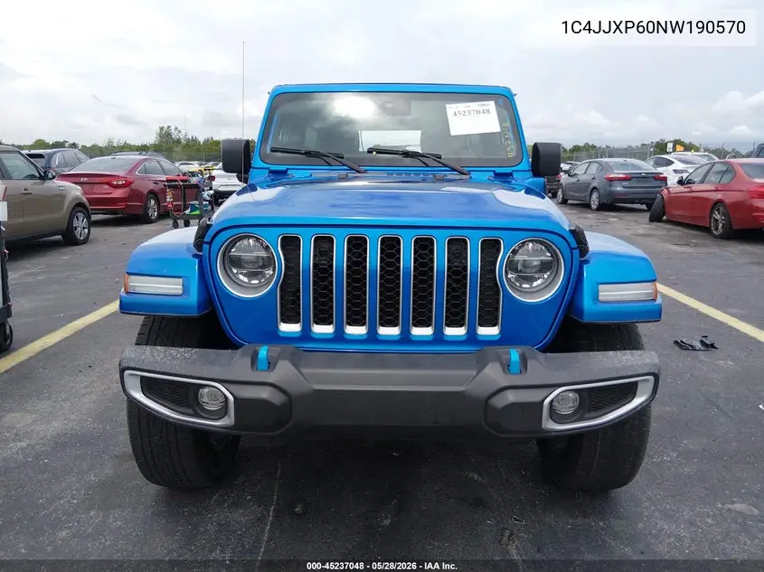 2022 Jeep Wrangler 4Xe Unlimited Sahara 4X4 VIN: 1C4JJXP60NW190570 Lot: 45237048
