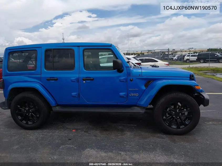2022 Jeep Wrangler 4Xe Unlimited Sahara 4X4 VIN: 1C4JJXP60NW190570 Lot: 45237048