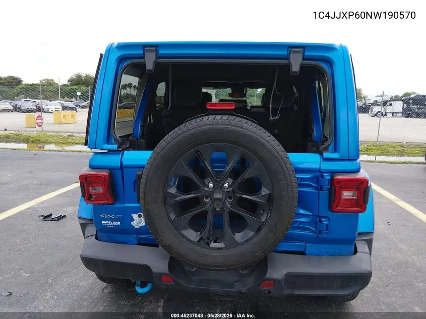 2022 Jeep Wrangler 4Xe Unlimited Sahara 4X4 VIN: 1C4JJXP60NW190570 Lot: 45237048