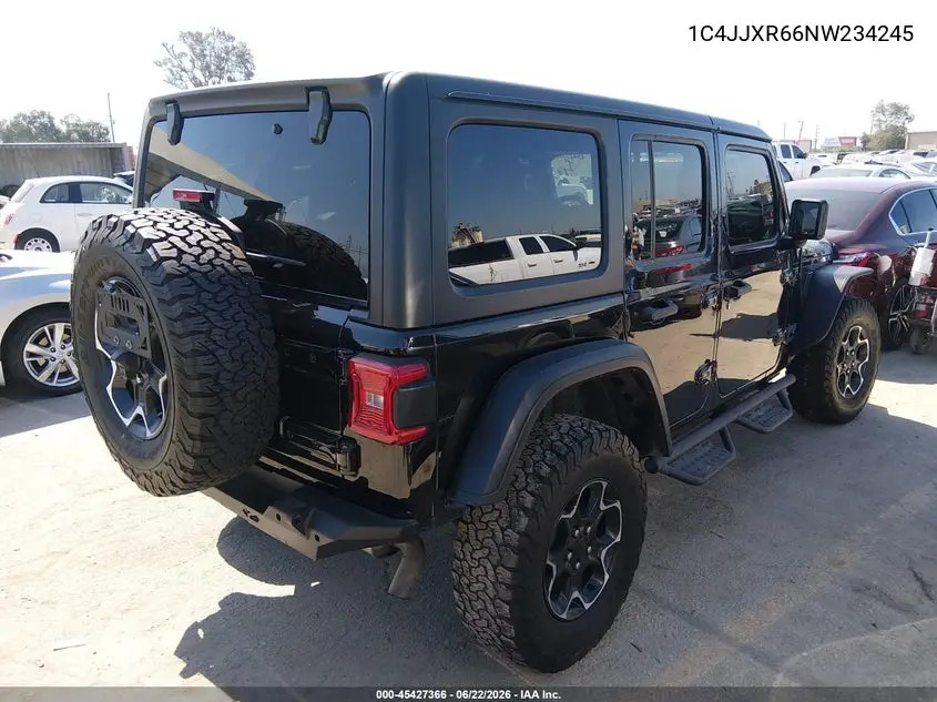 2022 Jeep Wrangler 4Xe Unlimited Rubicon 4X4 VIN: 1C4JJXR66NW234245 Lot: 45427366