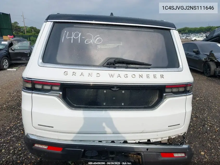 2022 Jeep Grand Wagoneer Series Iii 4X4 VIN: 1C4SJVGJ2NS111646 Lot: 45456396