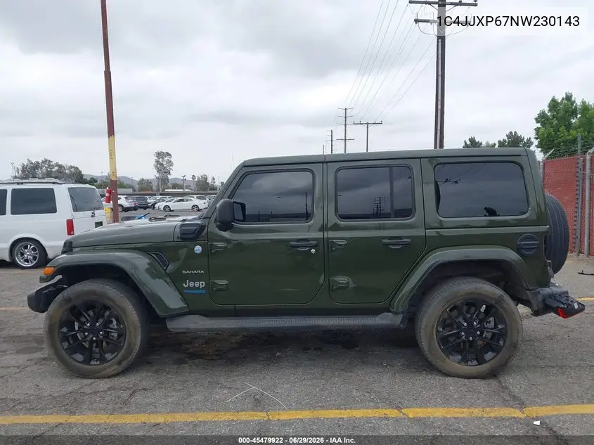 2022 Jeep Wrangler 4Xe Unlimited Sahara 4X4 VIN: 1C4JJXP67NW230143 Lot: 45479922