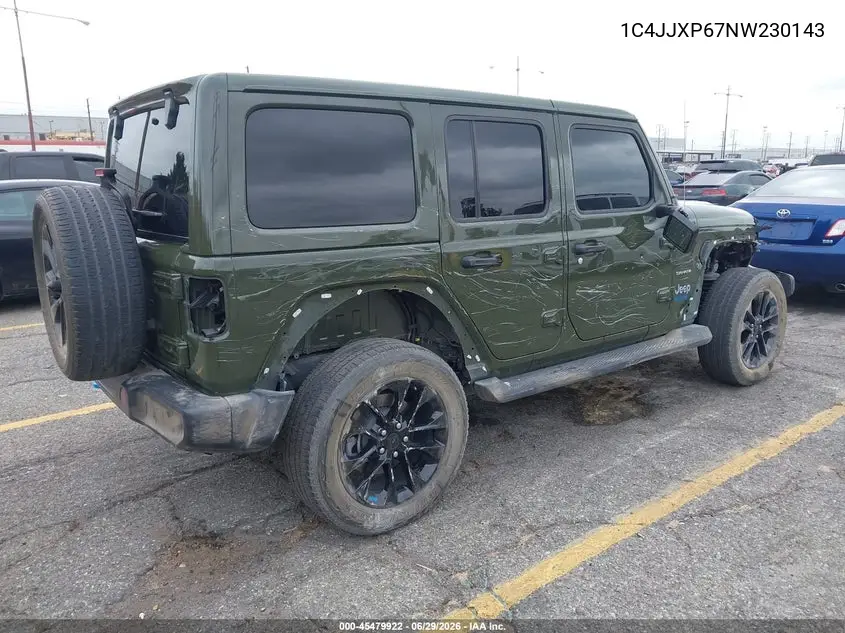 2022 Jeep Wrangler 4Xe Unlimited Sahara 4X4 VIN: 1C4JJXP67NW230143 Lot: 45479922