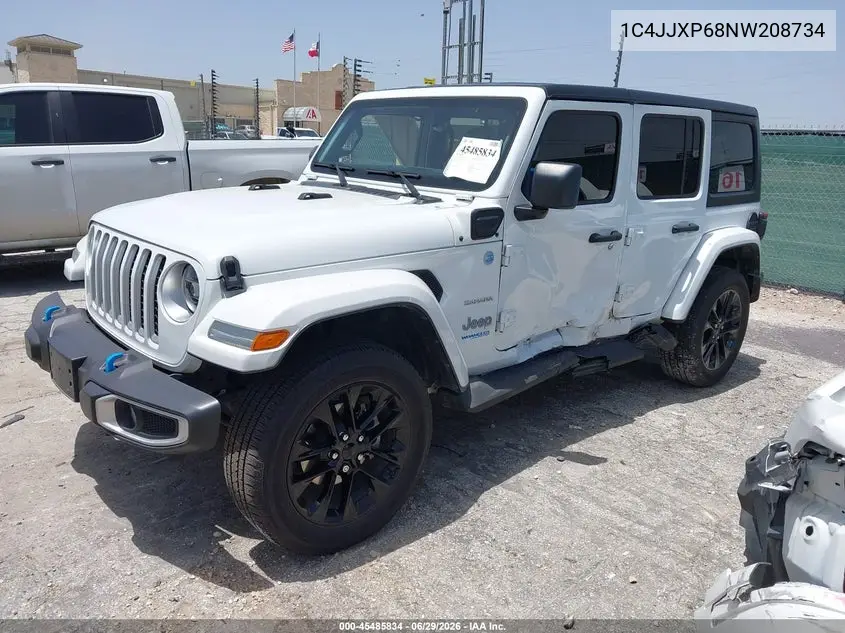 2022 Jeep Wrangler 4Xe Unlimited Sahara 4X4 VIN: 1C4JJXP68NW208734 Lot: 45485834