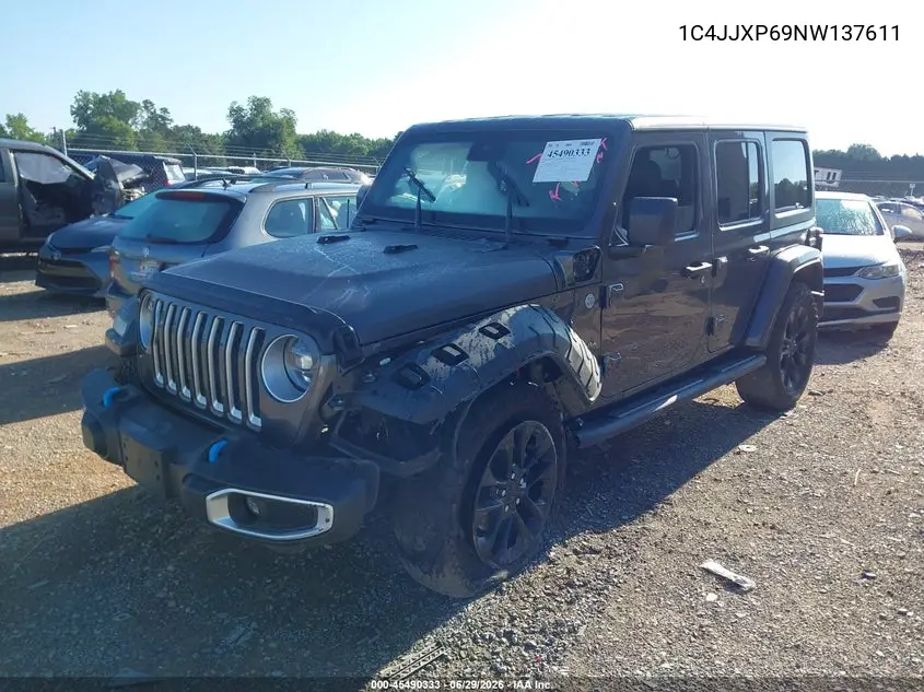 2022 Jeep Wrangler 4Xe Unlimited Sahara 4X4 VIN: 1C4JJXP69NW137611 Lot: 45490333