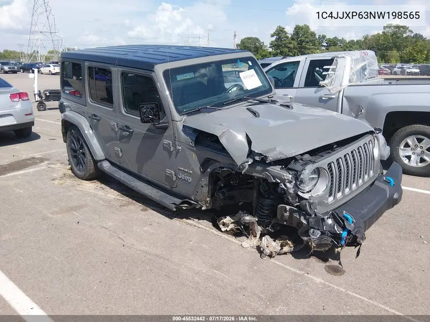 2022 Jeep Wrangler 4Xe Unlimited Sahara 4X4 VIN: 1C4JJXP63NW198565 Lot: 45532442