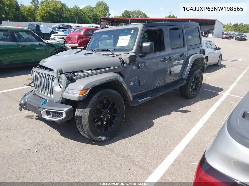 2022 Jeep Wrangler 4Xe Unlimited Sahara 4X4 VIN: 1C4JJXP63NW198565 Lot: 45532442