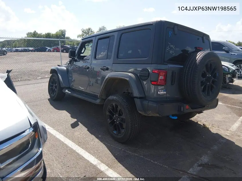 2022 Jeep Wrangler 4Xe Unlimited Sahara 4X4 VIN: 1C4JJXP63NW198565 Lot: 45532442