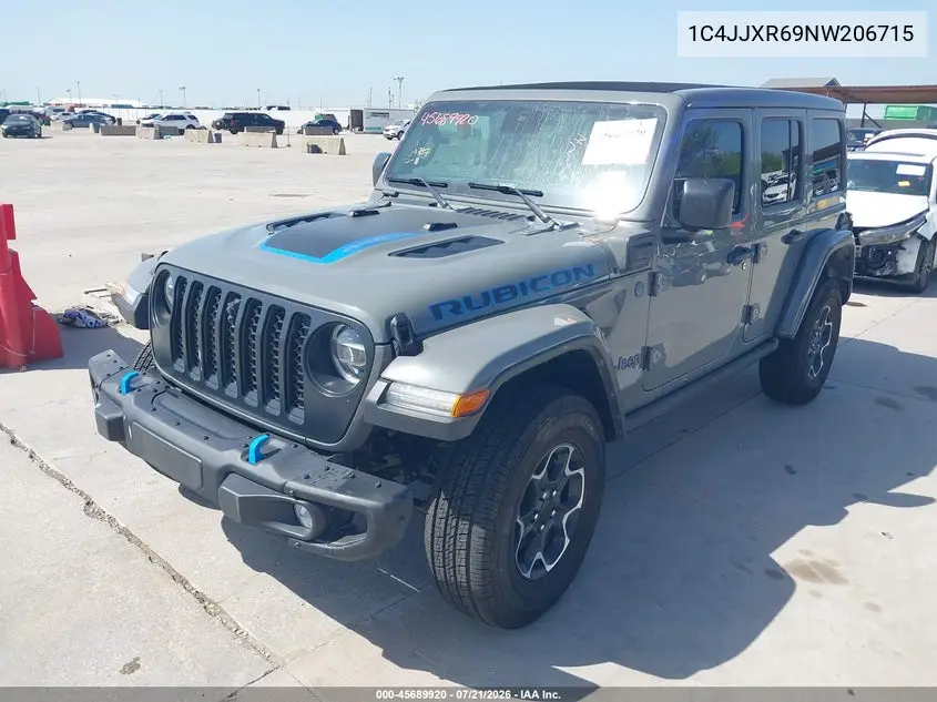 2022 Jeep Wrangler 4Xe Unlimited Rubicon 4X4 VIN: 1C4JJXR69NW206715 Lot: 45689920