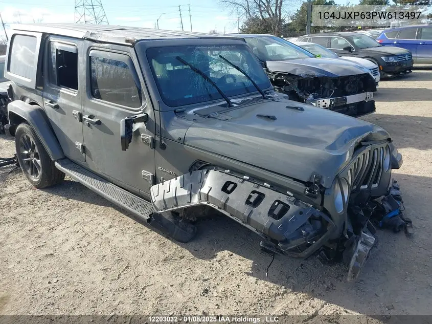 2023 Jeep Wrangler 4Xe Unlimited Sahara VIN: 1C4JJXP63PW613497 Lot: 12203032