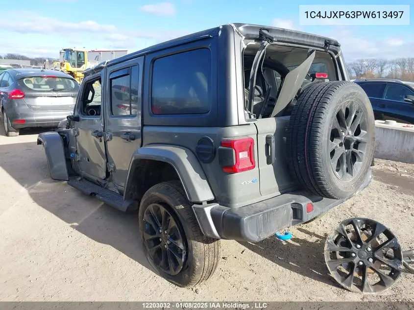2023 Jeep Wrangler 4Xe Unlimited Sahara VIN: 1C4JJXP63PW613497 Lot: 12203032