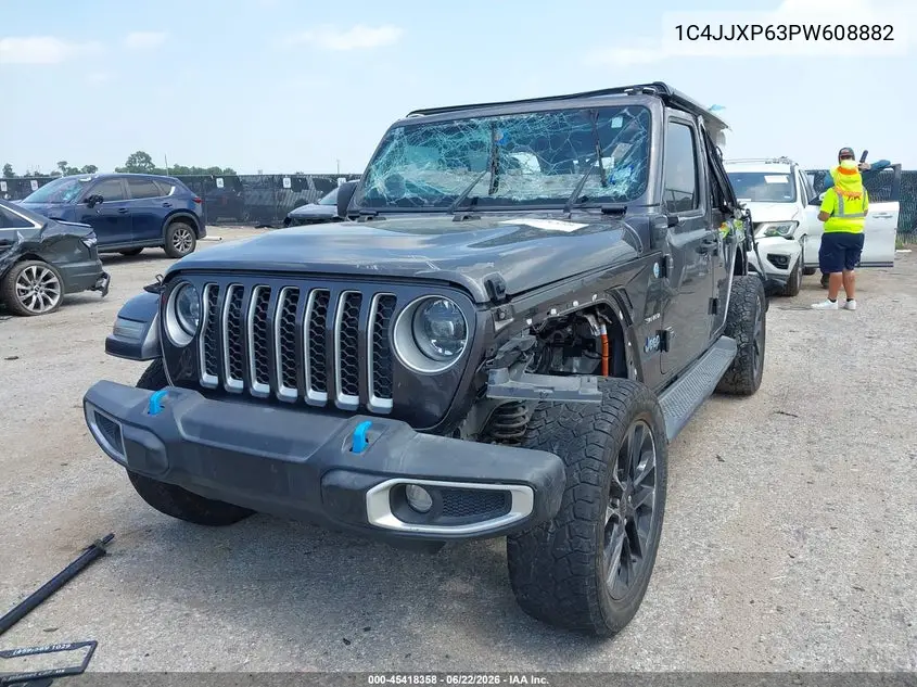 2023 Jeep Wrangler 4Xe Sahara 4X4 VIN: 1C4JJXP63PW608882 Lot: 45418358
