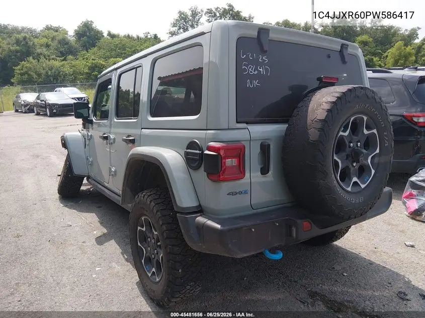 2023 Jeep Wrangler 4Xe Rubicon 4X4 VIN: 1C4JJXR60PW586417 Lot: 45481656