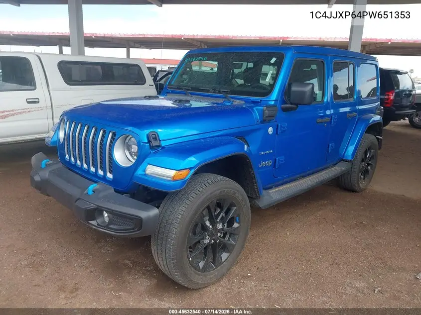 2023 Jeep Wrangler 4Xe Sahara 4X4 VIN: 1C4JJXP64PW651353 Lot: 45632540