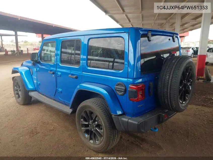 2023 Jeep Wrangler 4Xe Sahara 4X4 VIN: 1C4JJXP64PW651353 Lot: 45632540