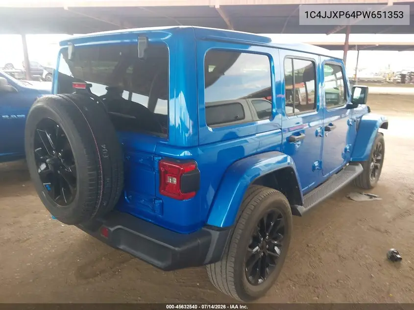 2023 Jeep Wrangler 4Xe Sahara 4X4 VIN: 1C4JJXP64PW651353 Lot: 45632540