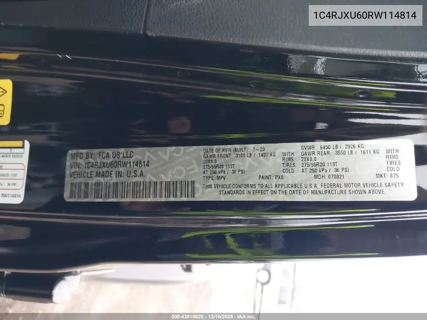 1C4RJXU60RW114814 2024 Jeep Wrangler 4Xe Summit 4Xe