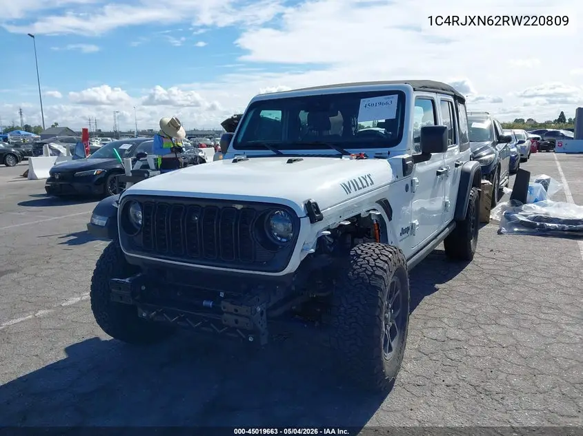 2024 Jeep Wrangler 4Xe Willys 4Xe VIN: 1C4RJXN62RW220809 Lot: 45019663