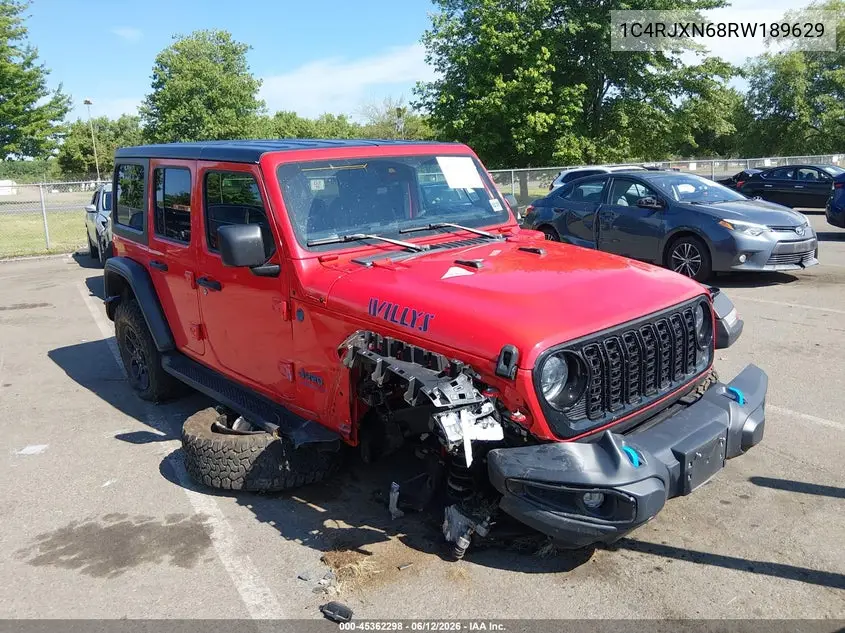 2024 Jeep Wrangler 4Xe Willys 4Xe VIN: 1C4RJXN68RW189629 Lot: 45362298