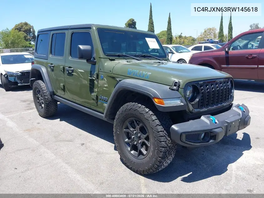 2024 Jeep Wrangler 4Xe Willys 4Xe VIN: 1C4RJXN63RW145618 Lot: 45683409
