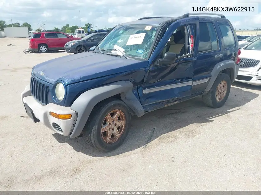 2003 Jeep Liberty Sport VIN: 1J4GK48KX3W622915 Lot: 45356144