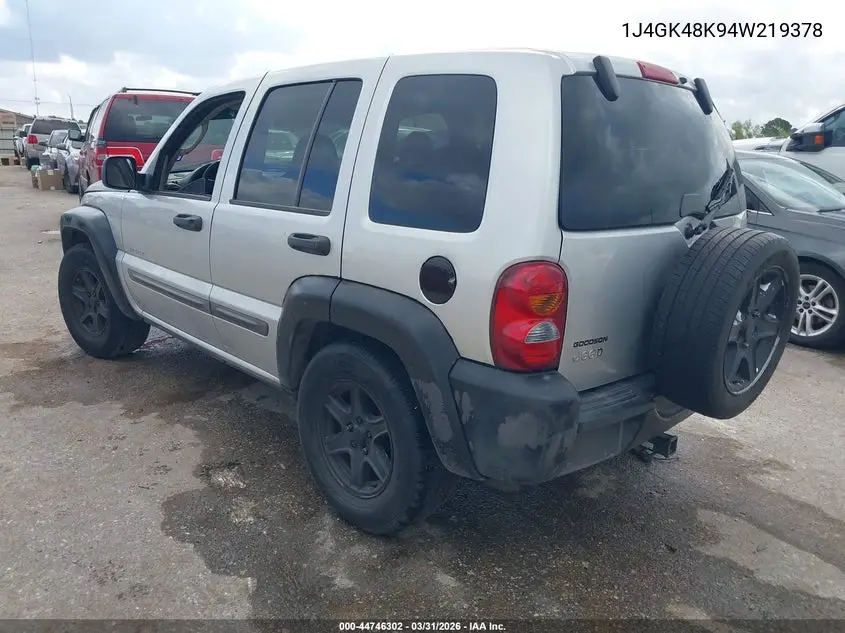 1J4GK48K94W219378 2004 Jeep Liberty Sport
