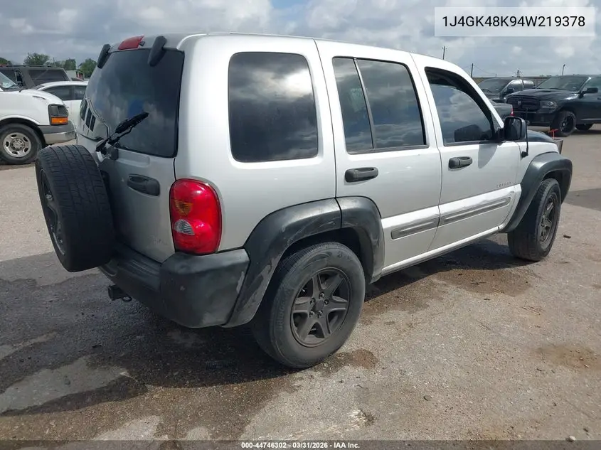 1J4GK48K94W219378 2004 Jeep Liberty Sport