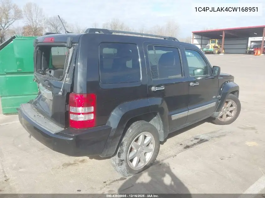 1C4PJLAK4CW168951 2012 Jeep Liberty Sport