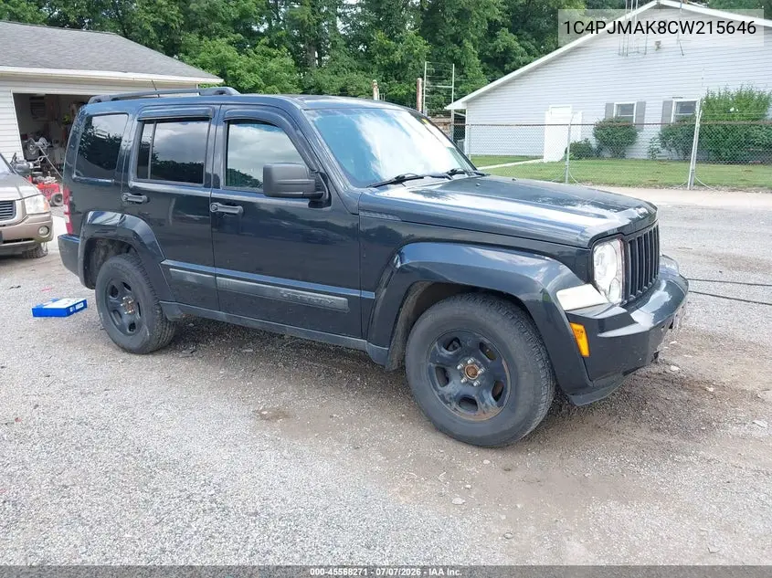 2012 Jeep Liberty Sport VIN: 1C4PJMAK8CW215646 Lot: 45568271