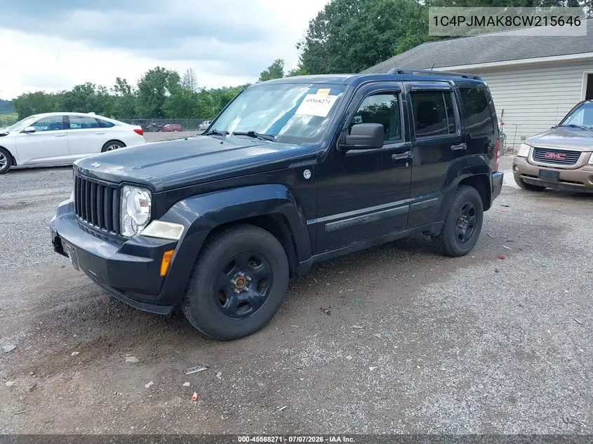 2012 Jeep Liberty Sport VIN: 1C4PJMAK8CW215646 Lot: 45568271