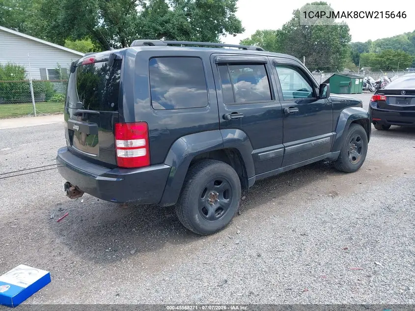 2012 Jeep Liberty Sport VIN: 1C4PJMAK8CW215646 Lot: 45568271