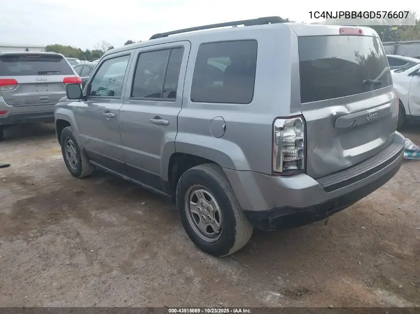 1C4NJPBB4GD576607 2016 Jeep Patriot Sport