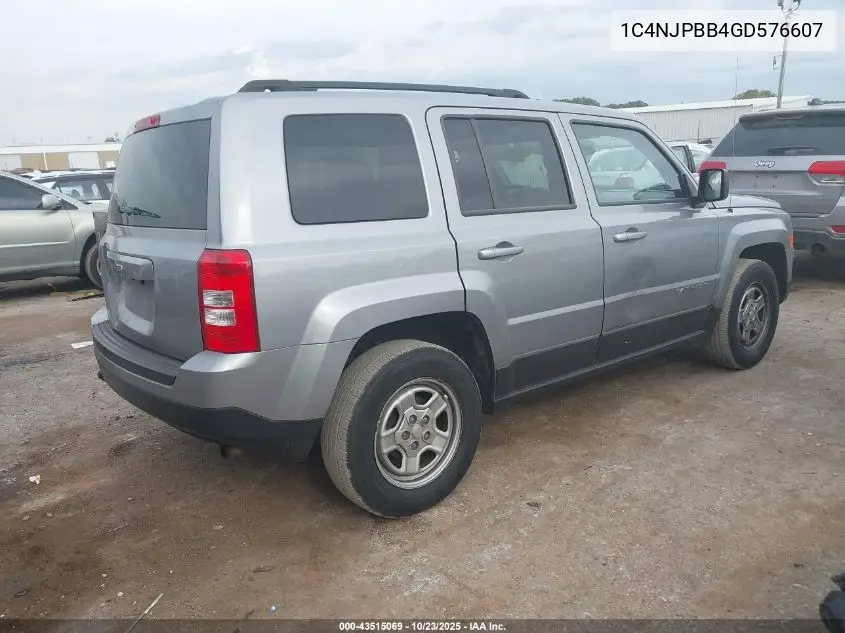 1C4NJPBB4GD576607 2016 Jeep Patriot Sport