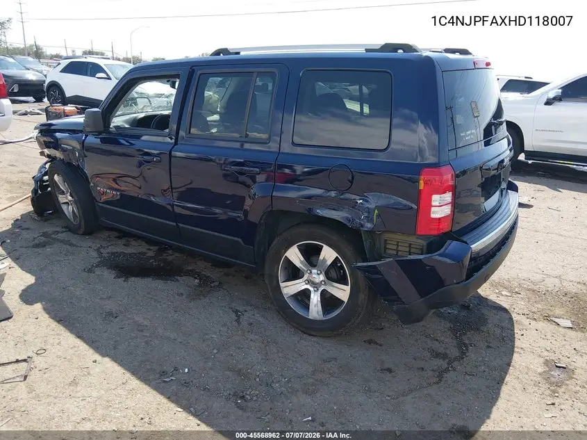 2017 Jeep Patriot High Altitude VIN: 1C4NJPFAXHD118007 Lot: 45568962