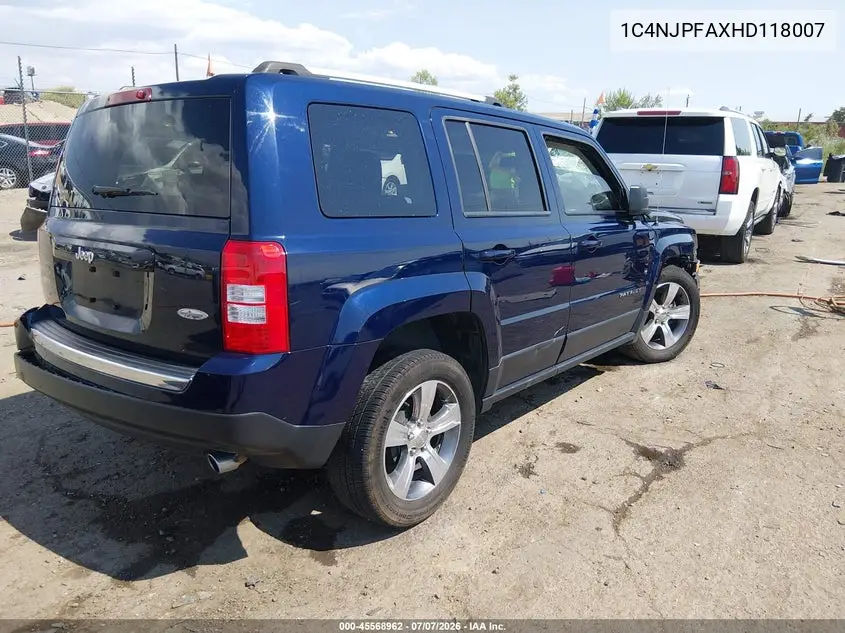 2017 Jeep Patriot High Altitude VIN: 1C4NJPFAXHD118007 Lot: 45568962