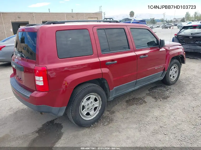 2017 Jeep Patriot Sport VIN: 1C4NJPBB7HD103723 Lot: 45677061