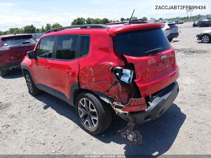 2015 Jeep Renegade Latitude VIN: ZACCJABT2FPB99434 Lot: 45385797